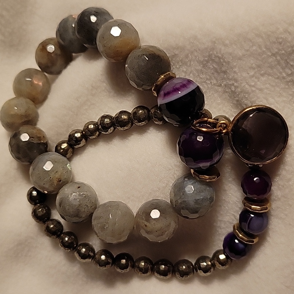 Devoted Jewelry Natural Agate Stretch Bracelets